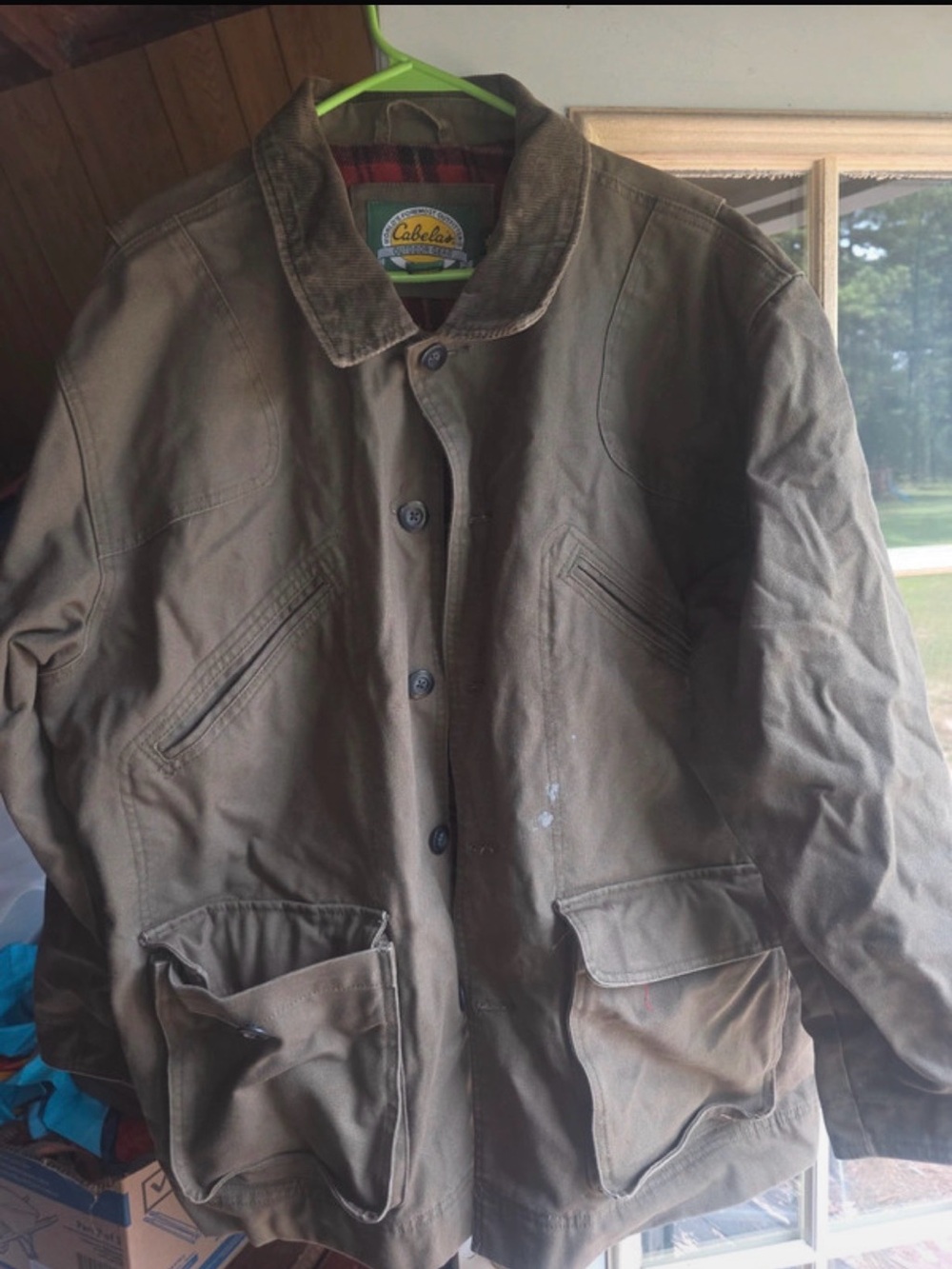 Cabela's Men's Olive Green Heavy-Duty Canvas Field Jacket